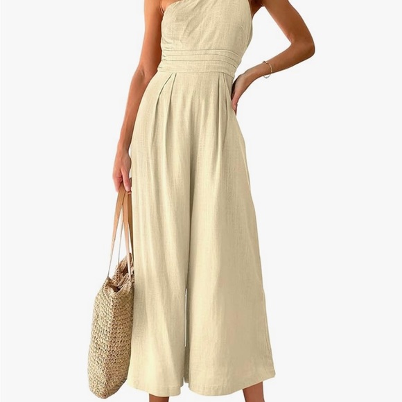 Womens High Waist Casual Wide Leg Jumpsuit Romper - Picture 2 of 6